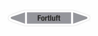 Rohrleitungskennzeichnung Aufkleber Etikett Fortluft DIN 2403 Luft - 180 x 36 mm / 10 Stück