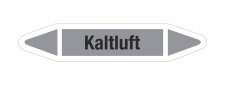 Rohrleitungskennzeichnung Aufkleber Etikett Kaltluft DIN 2403 Luft - 75 x 15 mm / 10 Stück