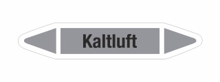 Rohrleitungskennzeichnung Aufkleber Etikett Kaltluft DIN 2403 Luft - 300 x 60 mm / 1000 Stück