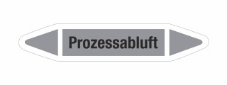 Rohrleitungskennzeichnung Aufkleber Etikett Prozessabluft DIN 2403 Luft - 125 x 25 mm / 10 Stück