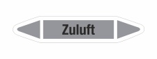 Rohrleitungskennzeichnung Aufkleber Etikett Zuluft DIN...