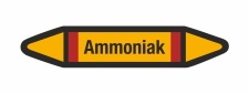 Rohrleitungskennzeichnung Aufkleber Etikett Ammoniak DIN 2403 Brennbare Gase - 75 x 15 mm / 10 Stück