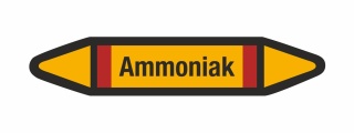 Rohrleitungskennzeichnung Aufkleber Etikett Ammoniak DIN 2403 Brennbare Gase - 75 x 15 mm / 20 Stück