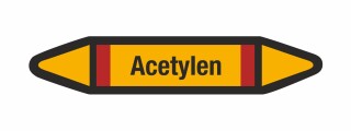 Rohrleitungskennzeichnung Aufkleber Etikett Acetylen DIN 2403 Brennbare Gase - 75 x 15 mm / 50 Stück