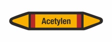 Rohrleitungskennzeichnung Aufkleber Etikett Acetylen DIN...