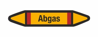 Rohrleitungskennzeichnung Aufkleber Etikett Abgas DIN 2403 Brennbare Gase - 75 x 15 mm / 10 Stück