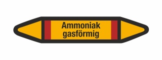 Rohrleitungskennzeichnung Aufkleber Ammoniak gasförmig DIN 2403 Brennbare Gase - 125 x 25 mm / 20 Stück