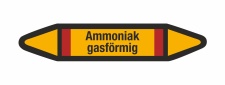 Rohrleitungskennzeichnung Aufkleber Ammoniak gasförmig DIN 2403 Brennbare Gase - 300 x 60 mm / 1000 Stück