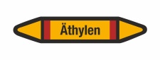 Rohrleitungskennzeichnung Aufkleber Etikett Äthylen DIN 2403 Brennbare Gase - 75 x 15 mm / 10 Stück