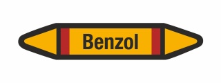 Rohrleitungskennzeichnung Aufkleber Etikett Benzol DIN 2403 Brennbare Gase