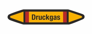 Rohrleitungskennzeichnung Aufkleber Etikett Druckgas DIN 2403 Brennbare Gase
