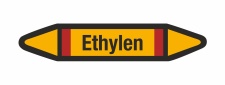 Rohrleitungskennzeichnung Aufkleber Etikett Ethylen DIN 2403 Brennbare Gase - 75 x 15 mm / 10 Stück