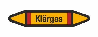 Rohrleitungskennzeichnung Aufkleber Etikett Klärgas DIN 2403 Brennbare Gase - 180 x 36 mm / 50 Stück