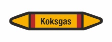 Rohrleitungskennzeichnung Aufkleber Etikett Koksgas DIN 2403 Brennbare Gase