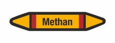 Rohrleitungskennzeichnung Aufkleber Etikett Methan DIN...
