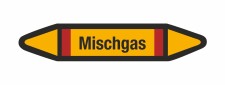 Rohrleitungskennzeichnung Aufkleber Etikett Mischgas DIN...
