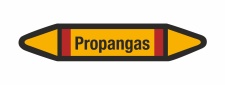 Rohrleitungskennzeichnung Aufkleber Etikett Propangas DIN 2403 Brennbare Gase - 75 x 15 mm / 10 Stück