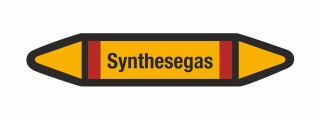 Rohrleitungskennzeichnung Aufkleber Etikett Synthesegas DIN 2403 Brennbare Gase - 75 x 15 mm / 20 Stück
