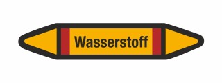 Rohrleitungskennzeichnung Aufkleber Etikett Wasserstoff DIN 2403 Brennbare Gase - 75 x 15 mm / 50 Stück