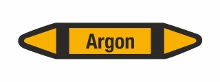 Rohrleitungskennzeichnung Aufkleber Etikett Argon DIN 2403 Nichtbrennbare Gase - 75 x 15 mm / 100 Stück