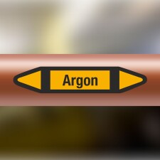 Rohrleitungskennzeichnung Aufkleber Etikett Argon DIN 2403 Nichtbrennbare Gase - 75 x 15 mm / 100 Stück