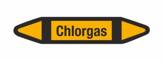 Rohrleitungskennzeichnung Aufkleber Chlorgas DIN 2403 Nichtbrennbare Gase