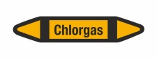Rohrleitungskennzeichnung Aufkleber Chlorgas DIN 2403...