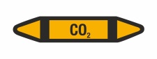 Rohrleitungskennzeichnung Aufkleber Etikett CO2 DIN 2403 Nichtbrennbare Gase - 125 x 25 mm / 20 Stück