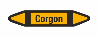 Rohrleitungskennzeichnung Aufkleber Corgon DIN 2403 Nichtbrennbare Gase - 75 x 15 mm / 20 Stück