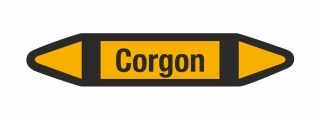 Rohrleitungskennzeichnung Aufkleber Corgon DIN 2403 Nichtbrennbare Gase - 300 x 60 mm / 1000 Stück