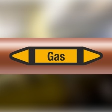 Rohrleitungskennzeichnung Aufkleber Etikett Gas DIN 2403...