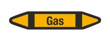 Rohrleitungskennzeichnung Aufkleber Etikett Gas DIN 2403 Nichtbrennbare Gase - 75 x 15 mm / 20 Stück