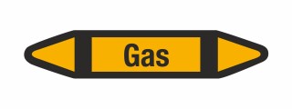 Rohrleitungskennzeichnung Aufkleber Etikett Gas DIN 2403 Nichtbrennbare Gase - 75 x 15 mm / 100 Stück