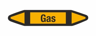 Rohrleitungskennzeichnung Aufkleber Etikett Gas DIN 2403 Nichtbrennbare Gase - 300 x 60 mm / 1000 Stück