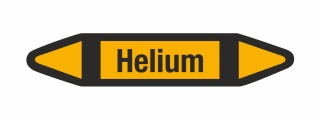 Rohrleitungskennzeichnung Aufkleber Helium DIN 2403 Nichtbrennbare Gase - 300 x 60 mm / 1000 Stück