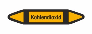 Rohrleitungskennzeichnung Aufkleber Kohlendioxid DIN 2403 Nichtbrennbare Gase - 125 x 25 mm / 50 Stück