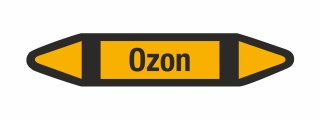 Rohrleitungskennzeichnung Aufkleber Ozon DIN 2403 Nichtbrennbare Gase - 75 x 15 mm / 10 Stück