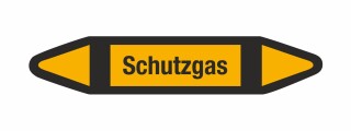 Rohrleitungskennzeichnung Aufkleber Schutzgas DIN 2403 Nichtbrennbare Gase - 75 x 15 mm / 50 Stück
