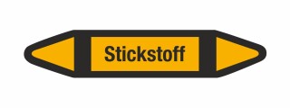 Rohrleitungskennzeichnung Aufkleber Stickstoff DIN 2403 Nichtbrennbare Gase - 125 x 25 mm / 50 Stück