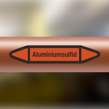 Rohrleitungskennzeichnung Aufkleber Etikett Aluminiumsulfid DIN 2403 Säuren - 75 x 15 mm / 10 Stück