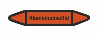 Rohrleitungskennzeichnung Aufkleber Etikett Aluminiumsulfid DIN 2403 Säuren - 300 x 60 mm / 1000 Stück