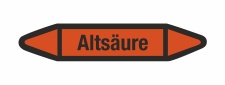 Rohrleitungskennzeichnung Aufkleber Etikett Altsäure DIN 2403 Säuren - 75 x 15 mm / 10 Stück
