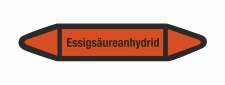 Rohrleitungskennzeichnung Aufkleber Etikett Essigsäureanhydrid DIN 2403 Säuren - 300 x 60 mm / 1000 Stück