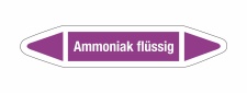 Rohrleitungskennzeichnung Aufkleber Etikett Ammoniak flüssig DIN 2403 Laugen - 75 x 15 mm / 10 Stück