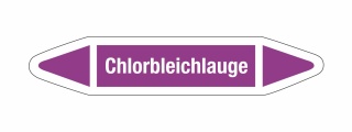 Rohrleitungskennzeichnung Aufkleber Etikett Chlorbleichlauge DIN 2403 Laugen