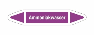 Rohrleitungskennzeichnung Aufkleber Etikett Ammoniakwasser DIN 2403 Laugen