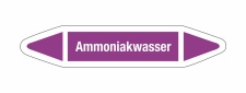 Rohrleitungskennzeichnung Aufkleber Etikett Ammoniakwasser DIN 2403 Laugen - 75 x 15 mm / 10 Stück