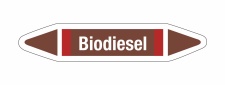 Rohrleitungskennzeichnung Aufkleber Biodiesel DIN 2403 Brennbare Flüssigkeiten - 75 x 15 mm / 10 Stück