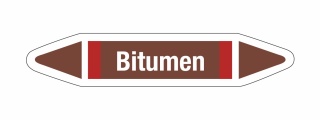 Rohrleitungskennzeichnung Aufkleber Bitumen DIN 2403 Brennbare Fl&uuml;ssigkeiten