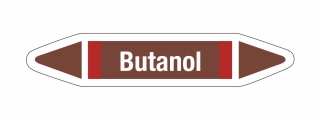 Rohrleitungskennzeichnung Aufkleber Butanol DIN 2403 Brennbare Flüssigkeiten - 75 x 15 mm / 10 Stück
